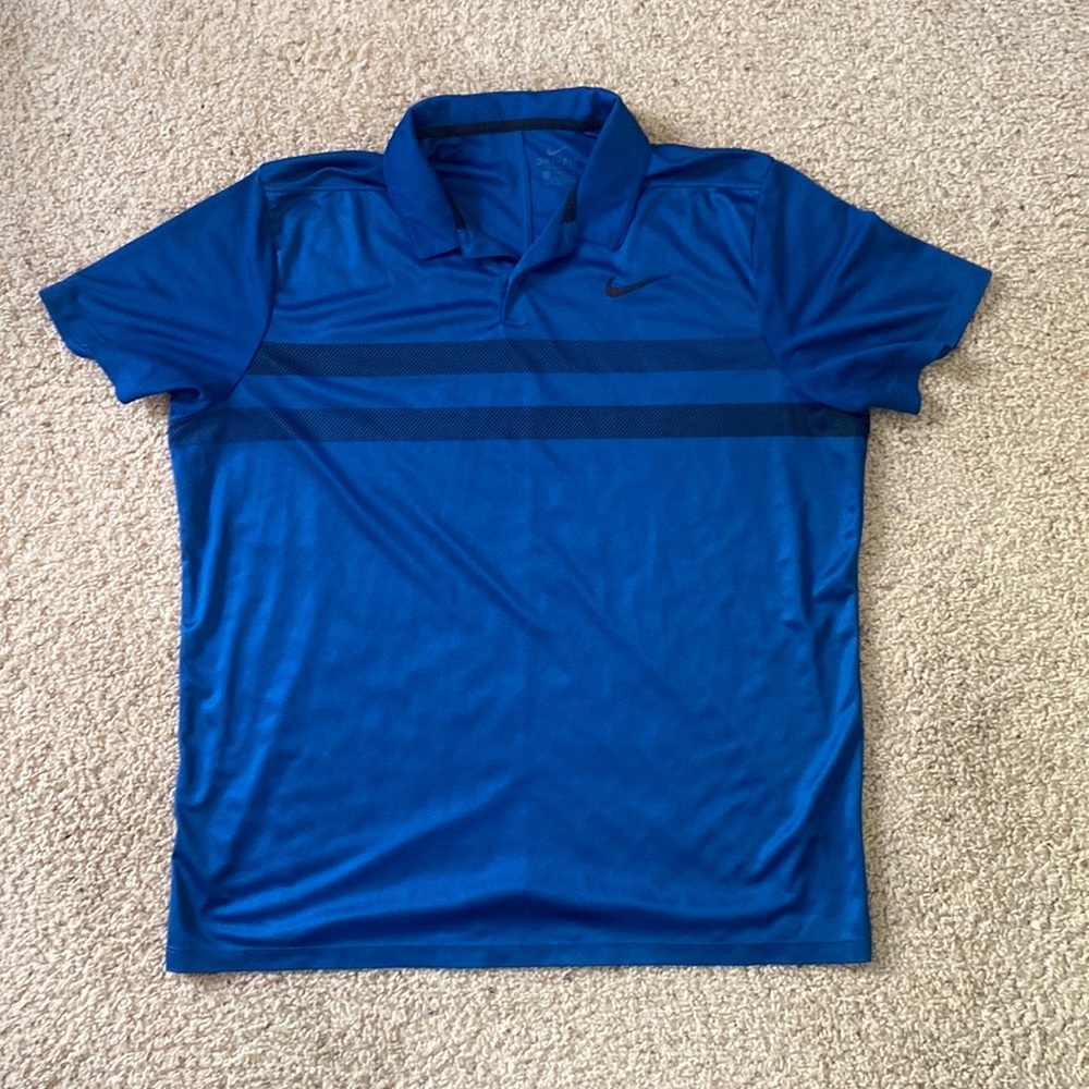 Nike Mens Dry Fit Golf Shirt - Blue